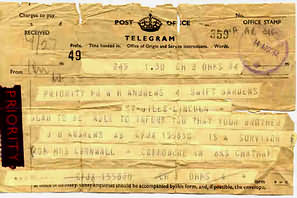 The first telegram.